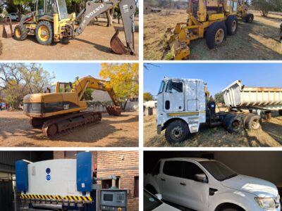 Deceased estate: Sale of engineering equipment, various vehicles and machinery